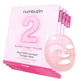 numbuzin No.2 Rose PDRN Overnight Collagen Face Mask – Firming & Hydrating Korean Mask for Elasticity & Minimized Pores (Pack of 4)