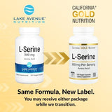 California Gold Nutrition L-Serine, 900 mg, 120 Veggie Capsules