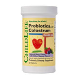 ChildLife Probiotics with Colostrum - Mixed Berry Flavor, 90 Chewable Tablets for Kids' Digestive & Immune Health