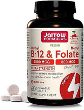 Jarrow Formulas Methyl Folate Lozenges - 800 mcg, Cherry Flavor, 60 Count - Folate Support