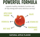 Metabolism Gummies with Apple Cider Vinegar | Energy, Digestion & Lean Body Mass Support | Apple Cider Vinegar Gummies with The Mother, B12 & Folate | Metabolism Support for Women & Men | 60 Ct.