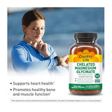 Country Life Chelated Magnesium Glycinate 400mg - 90 Tablets - Vegan & Gluten Free