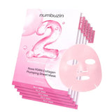 numbuzin No.2 Rose PDRN Collagen Plumping Sheet Mask – Hydrating & Firming Korean Face Mask for Brighter, Youthful Skin (Pack of 5)