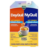 Vicks DayQuil & NyQuil Hot Remedy Powder Mix - Cold & Flu Relief Value Pack, 16 Packets