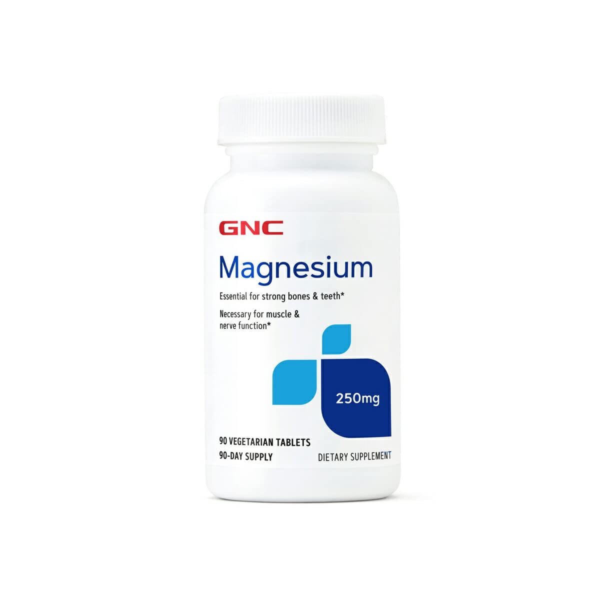 GNC Magnesium 250mg - 90 Tablets for Muscle & Bone Health