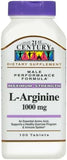 21st Century L-Arginine 1000mg Maximum Strength 100 Tablets