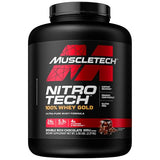 Muscletech NitroTech Whey Protein Powder - Ultimate Muscle Building Formula with Whey Isolate & Peptides - 30g Protein, 3g Creatine, 6.6g BCAAs - Strawberry Flavor, 4 lbs