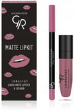 Golden Rose Matte Lip Kit – Blush Pink, Long-Lasting Velvety Finish