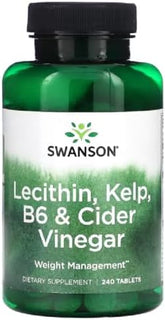 Swanson Lecithin, Kelp, B6 & Cider Vinegar: Boost Metabolism & Digestion (240 Tablets)