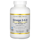 California Gold Nutrition Omega 3-6-9s - EPA, DHA & GLA | Lemon Flavor (180 Softgels)