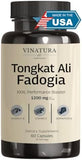 Tongkat Ali Fadogia Agrestis - 1200mg, Enhanced with Nitric Oxide Booster Supplement, Longjack Tongat-ali for Men, *USA Made and Tested*, 60 Capsules