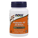 NOW Probiotic-10 25 Billion CFU - 50 Veggie Capsules for Gut Health