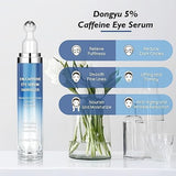 ALMEKAQUZ Caffeine Eye Cream for Dark Circles & Under-Eye Puffiness, 360° Massage Roller Ball, Morning Skincare