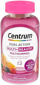 Centrum, Multi + Beauty Multigummies, Natural Cherry, Berry & Orange, 100 Gummies
