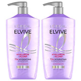 L’Oréal Paris Elvive Hyaluron Plump Shampoo and Conditioner Set for Dehydrated, Dry Hair, Hyaluronic Acid Hair Care Complex