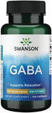 Swanson GABA 500mg: Relax & unwind Naturally (100 Capsules)