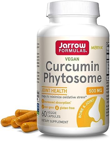 Jarrow Formulas Curcumin Phytosome 500mg, 120 Veggie Caps – Enhanced absorption for joint and antioxidant support.