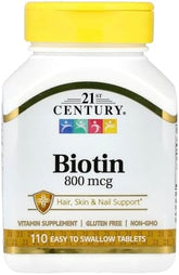 21st Century Biotin 800 mcg - 110 Easy-Swallow Tablets