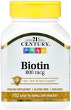 21st Century Biotin 800 Mcg 110 Easy-Swallow Tablets