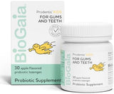 BioGaia Prodentis Kids Probiotic for Oral Health - Apple-Flavored Lozenges for Healthy Teeth, Gums, and Fresh Breath