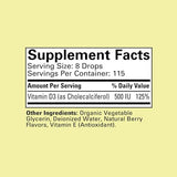 Child Life Vitamin D3 Berry Flavor 1oz Glass Bottle