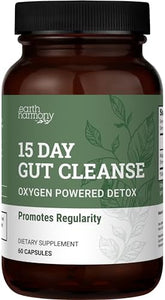 15 Day Gut Cleanse Detox For Women and Men - Vegan, Non-GMO Ingredients For Waist Loss and Constipation Relief With A 15 Day Cleanse Gut Support Without Cramping, As Seen On TikTok (60 Capsules)
