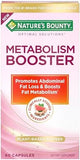 Nature's Bounty Optimal Solutions Metabolism Booster Supplement, Boosts Fat Metabolism, Promotes Abdominal Fat Loss, with Citrus Extracts and Black Ginger, 60 Capsules