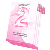Numbuzin No.2 Rose PDRN Collagen Plumping Sheet Mask – 4ea | Korean Face Mask for Brightening and Hydration