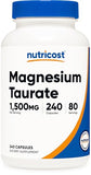 Nutricost Magnesium Taurate 1,500mg - 240 Capsules (80 Servings) - High Potency Vegan Formula