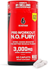 Six Star Nitric Oxide Supplements for Men & Women, Muscle Builder (60 Count) - Nitric Oxide Booster Pills Muscle Pump Pre Workout Supplement - Sports Nutrition for Muscle Building, Strength & Energy
