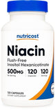 Nutricost Niacin (Flush-Free) Inositol Hexanicotinate 500mg, 120 Capsules