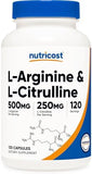 Nutricost L-Arginine & L-Citrulline Complex - 120 Capsules - Circulation Support