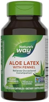 Nature's Way, Aloe, Latex With Fennel, 140 mg, 100 Vegetarian Capsules