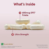 Jarrow Formulas Methyl Folate 1000mcg capsules support cellular health and MTHFR function, 100 count.