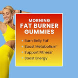 Morning Fat Burner Gummies | Weight Loss for Women & Men | Thermogenic Belly Fat Burner with Green Tea, Garcinia, Green Coffee Bean & More | Appetite Suppressant & Metabolism Booster | 60 Gummies