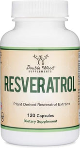 Resveratrol Supplement 500mg Per Serving, 120 Capsules (Resveratrol Polygonum Root Extract Providing 50% Trans Resveratrol) Healthy Aging Support by Double Wood