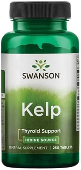 Swanson Premium Kelp: Natural Iodine for Thyroid Support (250 Tablets)
