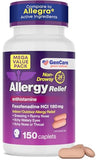 GenCare Allergy Relief Pills Fexofenadine HCl 180mg 150 Tablets - Non-Drowsy Antihistamine