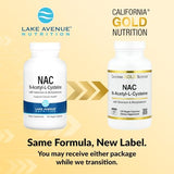 California Gold Nutrition N-Acetyl-L-Cysteine (NAC) with Molybdenum & Selenium, 120 Capsules