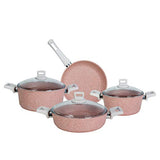 Alberto Granit 7Pcs Cookware Set Pinky - Non-Stick Kitchen Collection