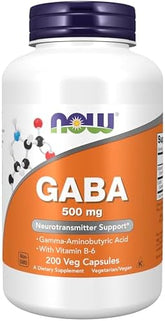 NOW Foods, GABA with Vitamin B-6, 500 mg, 200 Veg Capsules