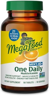 MegaFood Men Over 40 One Daily - Iron-Free Multivitamin - 90 Tablets