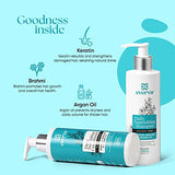 Sulfate Free Daily Nourishing Shampoo and Conditioner Set with Keratin, Brahmi & Argan Oil - 250ml each