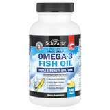 BioSchwartz Once Daily Omega-3 Fish Oil - Triple Strength - High Potency - Lemon - 1200mg - 100 Softgels