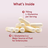 Jarrow Formulas L-Glutamine 750mg Capsules - Gut & Muscle Health, 120 Caps