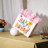 ViiTang Large Happy Birthday Gift Bags Set (2-Pack) with Tissue Paper & Card