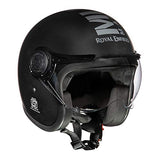 Royal Enfield MLG ABS Open Face Helmet with Visor - Matt Black & Dark Grey (L, 60 cm)