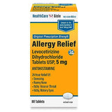 HealthCareAisle Allergy Relief - Levocetirizine Dihydrochloride 5 mg Tablets - 24-Hour Prescription Strength Allergy Relief - 80 Count