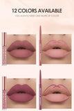 12 Pcs Lip Liner and Lipstick Set | Velvety Matte Liquid Lipsticks with Matching Lip Liners