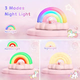 Rechargeable Rainbow LED Night Light - Touch Control with 3 Modes & Timer for Kids Nursery